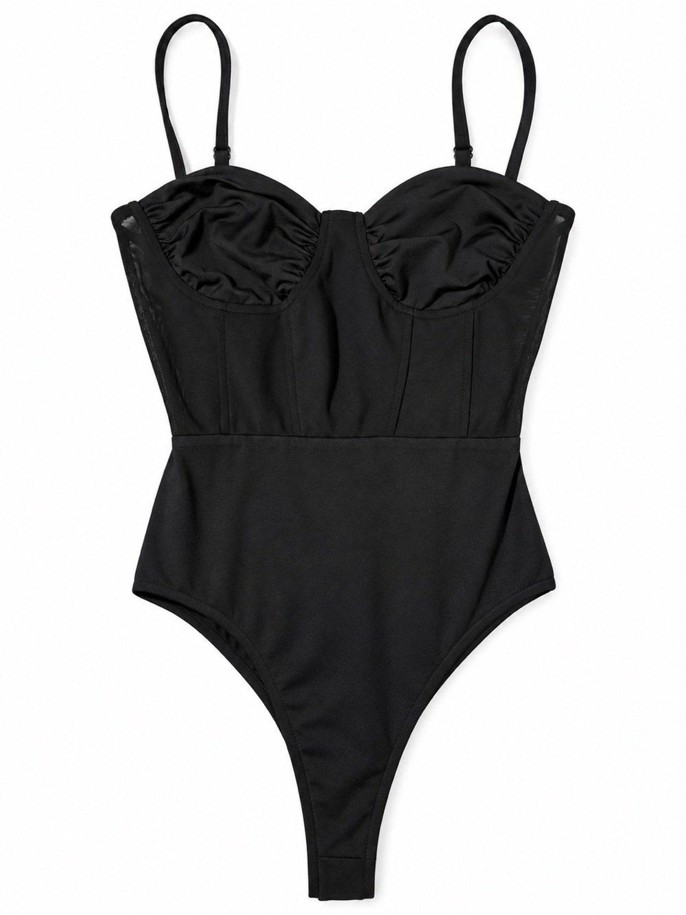 Princess Polly Black Corset Bodysuit Women’s Size 2 Ruched Bust